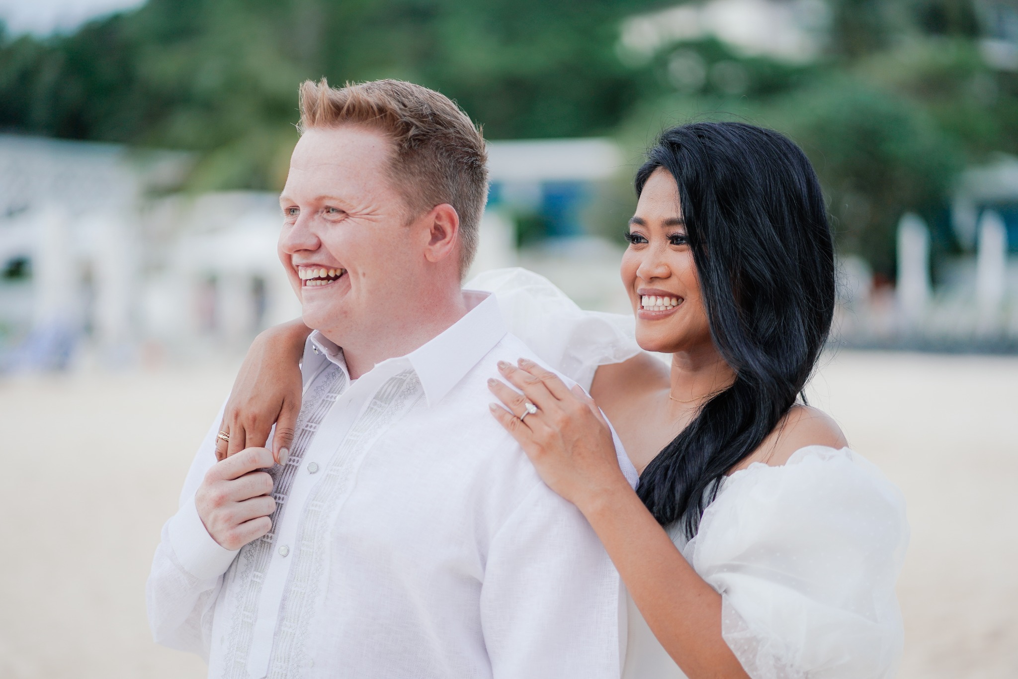 Jenny and Elliot laughing together