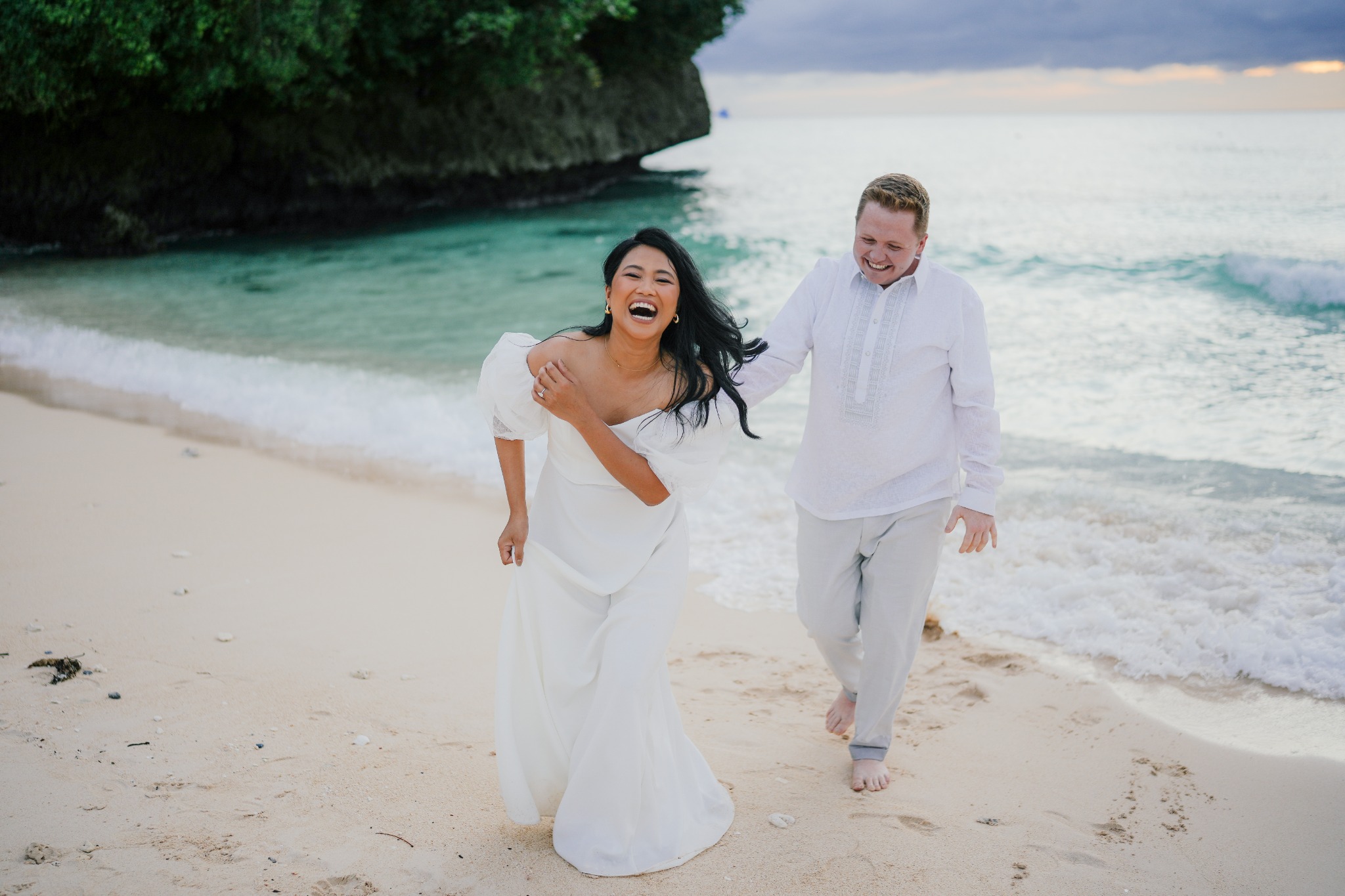 Jenny and Elliot laughing together